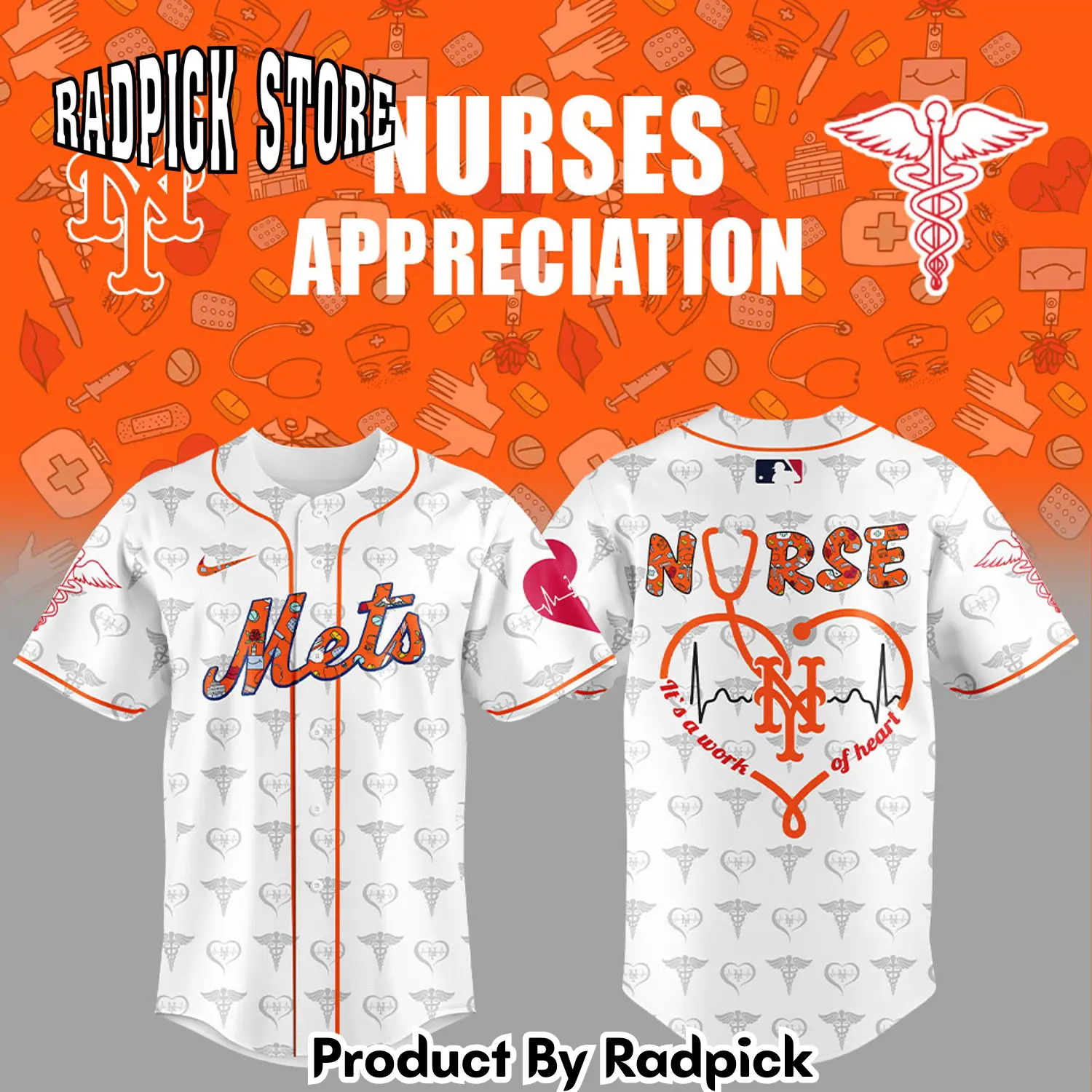 Radpick new york mets nurses appreciation v3 baseball jersey rp127251